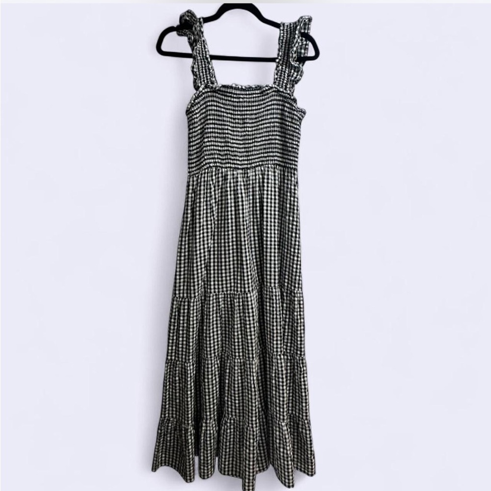 Accessorize Black and White Gingham Maxi Dress
